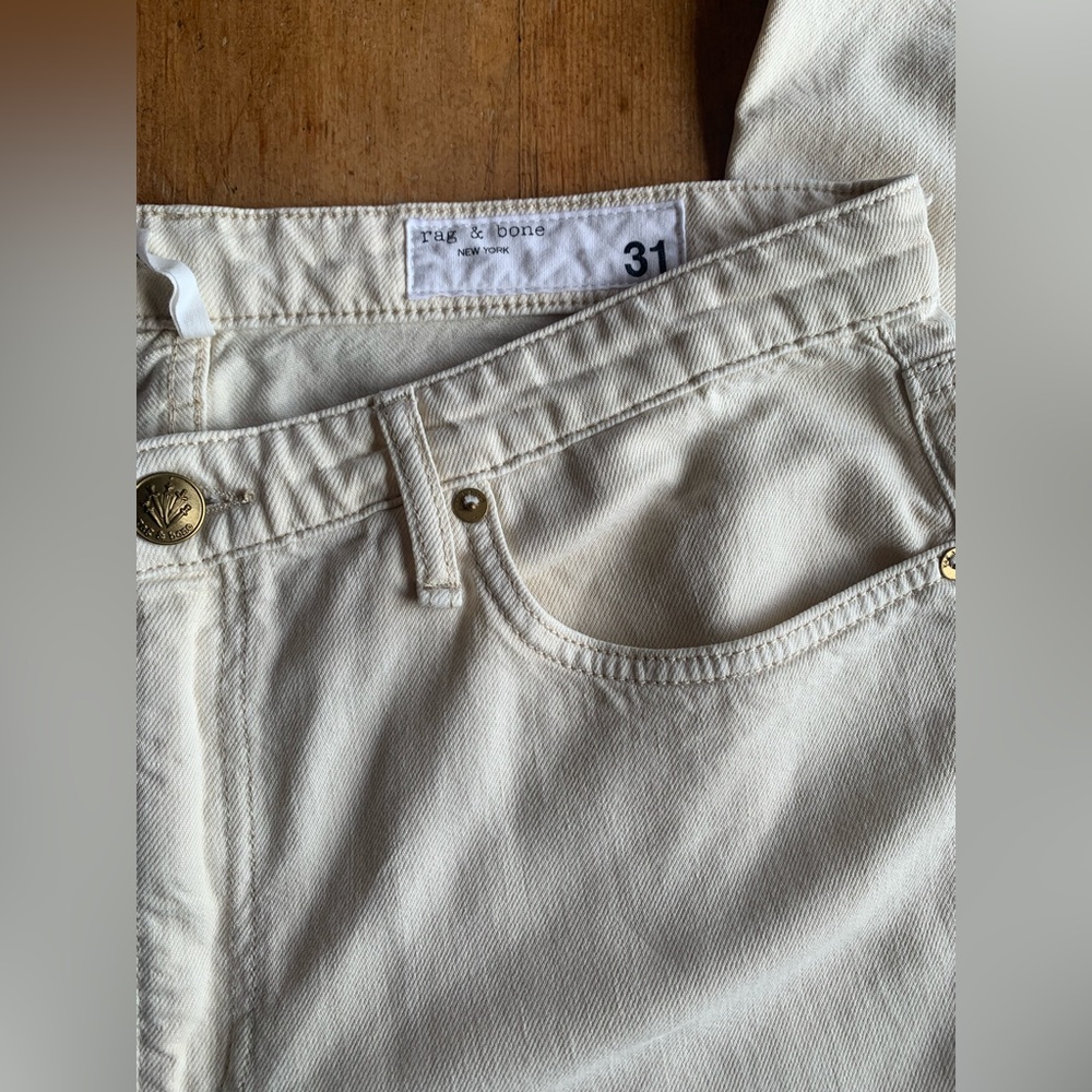 Rag & Bone Ecru Dre Low Rise Baggy Boyfriend Denim Jeans - Picture 9 of 16